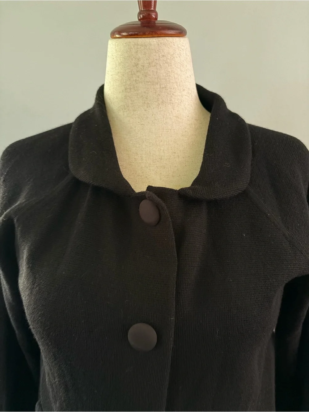 J. Crew Wool Black 3/4 Sleeve Button Front Sweater Jacket